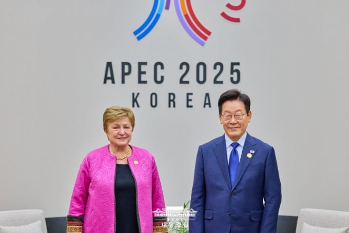 이재명 대통령, IMF 총재 접견