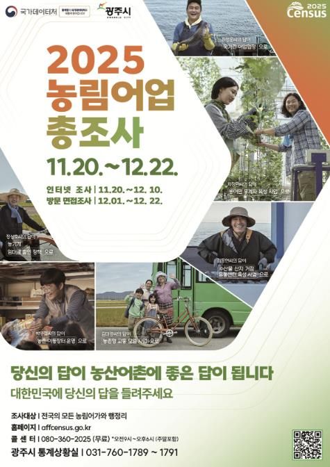 광주시, ‘2025 농림어업총조사’ 실시