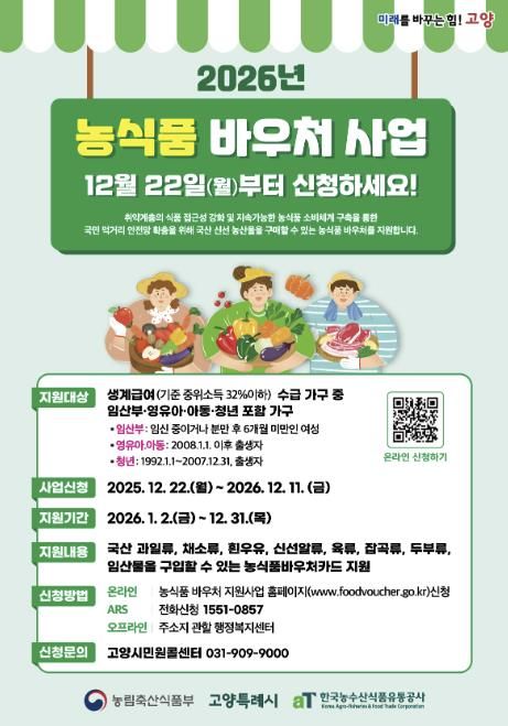 2026년 농식품 바우처 사업 신청 안내문