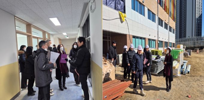 군포의왕교육지원청, 의왕푸른초·백운호수중 개교 전 현장점검