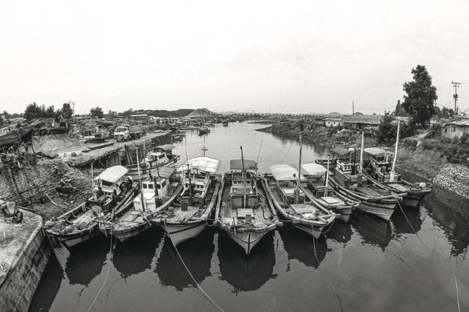 1993년도 안산시 사리포구 전경, 시화방조제 공사 직전의 어촌 풍경 모습