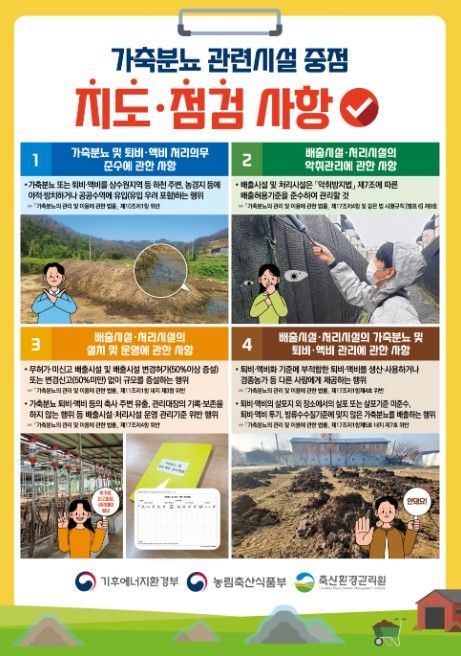 가축분뇨 관련시설 중점 지도·점검 사항
