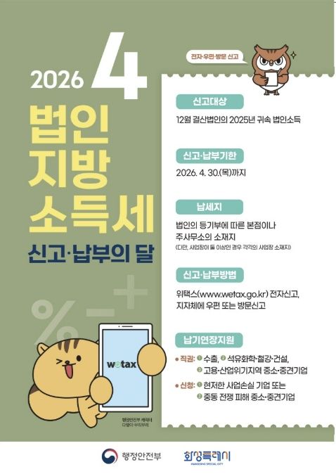 2025년 귀속 법인지방소득세 신고.납부 안내 포스터