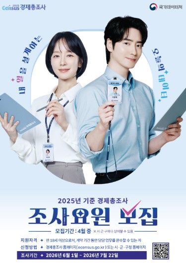 고양시 덕양구, ‘2025년 기준 경제총조사’ 조사요원 모집