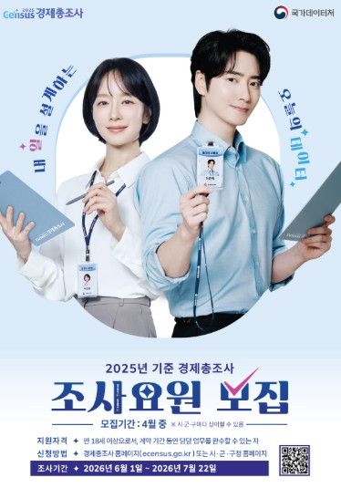 고양시 일산서구, ‘2025년 기준 경제총조사’ 조사요원 52명 모집